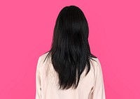 Young Asian Adult Woman Backside Studio Portrait