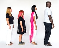 People standing in group for photoshoot
