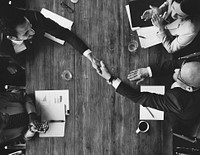 Business Team Meetng Handshake Applaud Concept