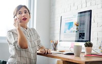 A woman making a business phone call 