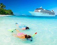 Couple Snorkeling Activity Ocean Cruise Concept