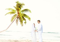 Couple Romance Beach Love Marriage Concept