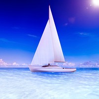3D Rendered Sailboat on the Sea Generic Concept