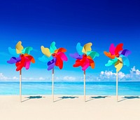 Pinwheels on the beach.