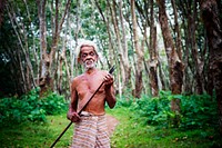 Rubber farmer at a plantation in Sri Lanka