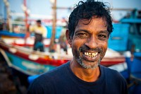 Smiling Sri Lankan fisherman