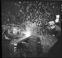 Rotary saw for sawing iron and steel. Gichner Iron Works, Washington, D.C.. Sourced from the Library of Congress.