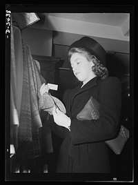 Need a spring coat? Be sure to look at the label to find the wool content of the garment. If you know exactly what you're buying, you'll know what the cost should be and how to take care of it. Sourced from the Library of Congress.