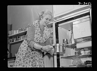 Cardinal "don't" for housekeepers: don't put hot food into the refrigerator. Allow cooked foods to cool to room temperature before placing in the refrigerator. Sourced from the Library of Congress.