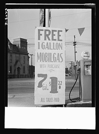 Gasoline rationing. It can't happen here in the gas-rationed East, but in the Midwest states you're still apt to see such a sign as this displayed outside a service station. Coupons for gasoline purchase are unknown in this part of the country. Sourced from the Library of Congress.