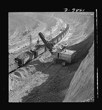 Utah Copper: Bingham Mine. Loading copper ore at the open-pit mining operations of Utah Copper Company, at Bingham Canyon, Utah. Sourced from the Library of Congress.