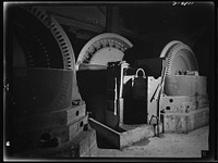 Production. Copper. Large-size motors are required to drive the ball mills at the Magna and Arthur mills of the Utah Copper Company where vast quantities of copper ore are treated. Sourced from the Library of Congress.