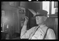 [Untitled photo, possibly related to: Station master, streetcar terminal, Oklahoma City, Oklahoma] by Russell Lee