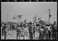 [Untitled photo, possibly related to: Tightrope performers at 4-H Club fair, Cimarron, Kansas] by Russell Lee
