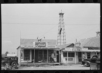Cafes on main street of Saint Louis, Oklahoma. This is a onetime oil boomtown by Russell Lee
