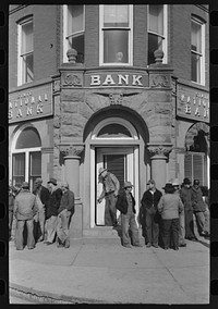 Bank corner, Eufaula, Oklahoma by Russell Lee