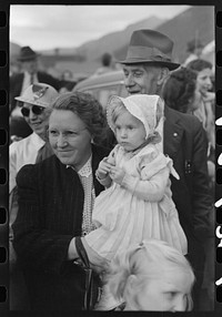Spectators at the contests for miners at the Labor Day celebration, Silverton, Colorado by Russell Lee