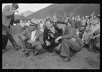 Judges at the miners drilling contest, Labor Day celebration, Silverton, Colorado by Russell Lee