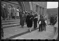In front of Pilgrim Baptist Church on Easter Sunday, South Side of Chicago, Illinois by Russell Lee