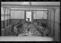 [Untitled photo, possibly related to: Lunch for children at the FSA (Farm Security Administration)'s mobile camp for migratory farm workers, Odell, Oregon] by Russell Lee