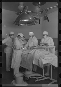 Operation at the Cairns General Hopsital at the FSA (Farm Security Administration) farmworkers community, Eleven Mile Corner, Arizona by Russell Lee