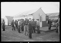 [Untitled photo, possibly related to: Nyssa, Oregon. FSA (Farm Security Administration) mobile camp. Japanese-American farm workers ready to leave for the fields. The farmers send trucks to the camp to pick them up] by Russell Lee