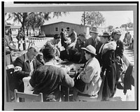 Santa Anita reception center, Los Angeles, California. The evacuation of Japanese and Japanese-Americans from West Coast areas under U.S. Army war emergency order. Registering Japanese-Americans by Russell Lee