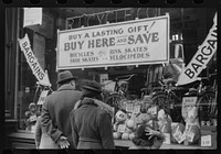 Window shoppers watching toy display in downtown Providence, Rhode Island. Sourced from the Library of Congress.