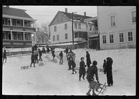 Children sledding, Jewett City, Connecticut. Sourced from the Library of Congress.