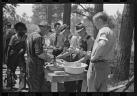 [Untitled photo, possibly related to: Making barbecue at the May Day pageant in Siloam, Greene County, Georgia]. Sourced from the Library of Congress.