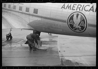 [Untitled photo, possibly related to: Receiving weather report through the underground communication system at the field of the municipal airport in Washington, D.C.]. Sourced from the Library of Congress.
