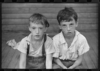 [Untitled photo, possibly related to: Children of Albert Lynch, FSA (Farm Security Administration) client, Dummerston, Vermont]. Sourced from the Library of Congress.