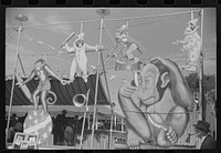 Decorations at a sideshow at the Rutland Fair, Vermont. Sourced from the Library of Congress.