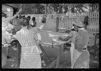 [Untitled photo, possibly related to: Making quilts from surplus commodity cotton in Greensboro, Greene County, Georgia]. Sourced from the Library of Congress.