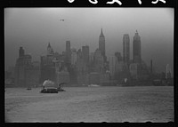 [Untitled photo, possibly related to: A freighter pulling into New York Harbor]. Sourced from the Library of Congress.