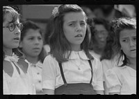 [Untitled photo, possibly related to: Glee club singing at a party for tenant purchase FSA (Farm Security Administration) borrowers in Corozal, Puerto Rico]. Sourced from the Library of Congress.