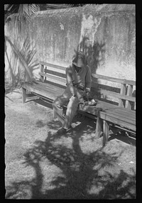 [Untitled photo, possibly related to: Charlotte Amalie, St. Thomas Island, Virgin Islands. An inmate of the insane asylum at the hospital]. Sourced from the Library of Congress.