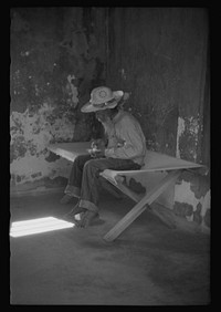 [Untitled photo, possibly related to: Charlotte Amalie, St. Thomas Island, Virgin Islands. One of the inmates of the insane asylum at the hospital. He is an alien of Indian nationality, but cannot be sent back to India because of the expense and war conditions]. Sourced from the Library of Congress.