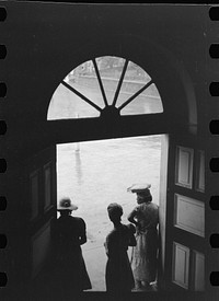 Charlotte Amalie, St. Thomas Island, Virgin Islands. A rainy day on the main square. Sourced from the Library of Congress.