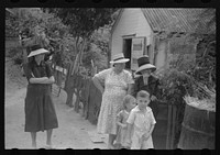 [Untitled photo, possibly related to: French-speaking women and children who live in the little colony known as the French Village, in the outskirts of Charlotte Amalie, St. Thomas, Virgin Islands]. Sourced from the Library of Congress.