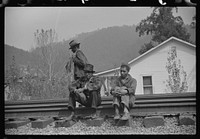 [Untitled photo, possibly related to: "Settin' around." Mining town, Davey, West Virginia]. Sourced from the Library of Congress.