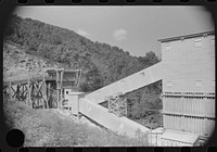 [Untitled photo, possibly related to: Rock crusher at quarry. Tygart Valley, West Virginia]. Sourced from the Library of Congress.