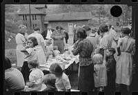 [Untitled photo, possibly related to: Prayer, or grace, at Sunday school picnic in abandoned mining town of Jere, West Virginia]. Sourced from the Library of Congress.
