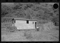 [Untitled photo, possibly related to: Unemployed miner's home he built. "It'll be purtier when I paint it." Scotts Run, Osage, West Virginia]. Sourced from the Library of Congress.