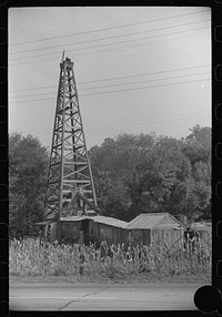 [Untitled photo, possibly related to: Abandoned oil well derrick near Charleston, West Virginia]. Sourced from the Library of Congress.