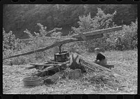 [Untitled photo, possibly related to: Pressing juice from sugarcane to make sorghum molasses, Racine, West Virginia]. Sourced from the Library of Congress.