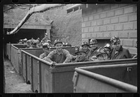 The next "trip." Coal miners ready for next shift to go into mines. Maidsville, West Virginia. Sourced from the Library of Congress.