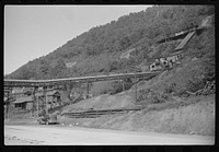 [Untitled photo, possibly related to: Part of tipple with laborers' homes in back, Longacre, West Virginia]. Sourced from the Library of Congress.