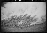 Burning slag near coal mine, Scotts Run, West Virginia. Sourced from the Library of Congress.