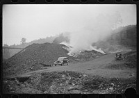 [Untitled photo, possibly related to: Burning slag near coal mine, Scotts Run, West Virginia]. Sourced from the Library of Congress.